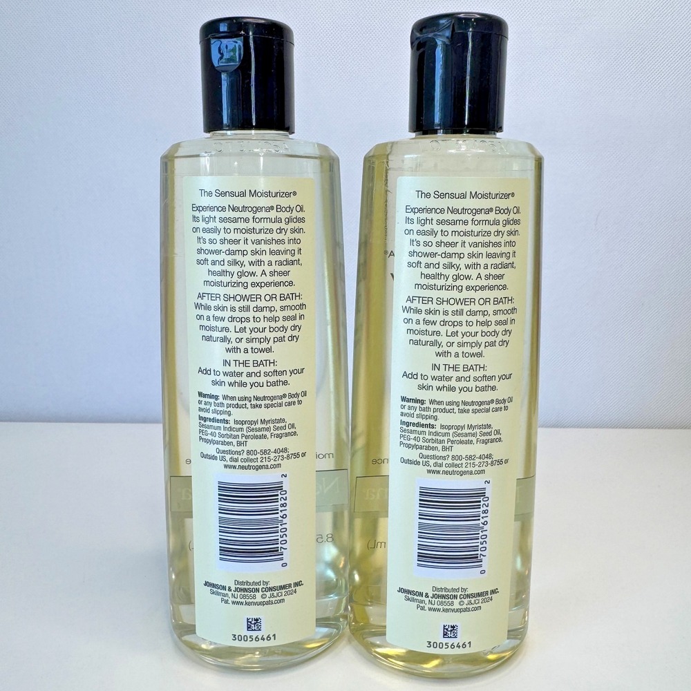 Neutrogena Light Sesame Formula Body Oil Lot of 2 Bottles 8.5 fl oz Moisturizing - Picture 2 of 6